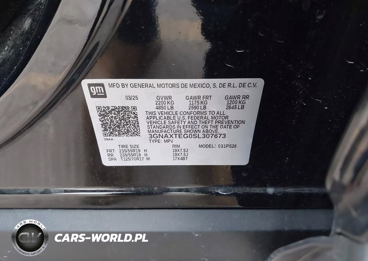 2025 Chevrolet Equinox Awd Rs VIN:3GNAXTEG0SL307673 - 9