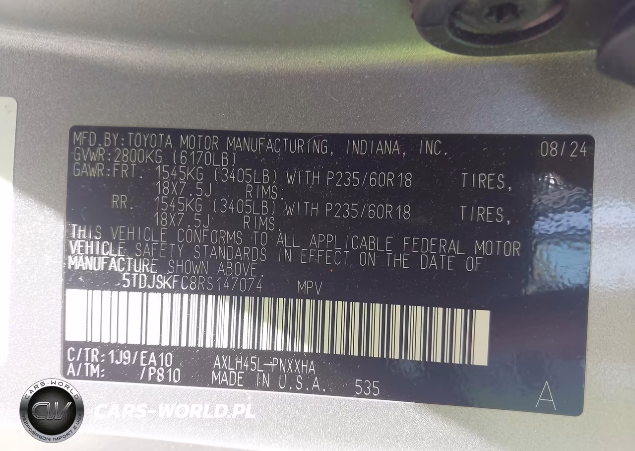 2024 Toyota Sienna Xle VIN:5TDJSKFC8RS147074 - 9