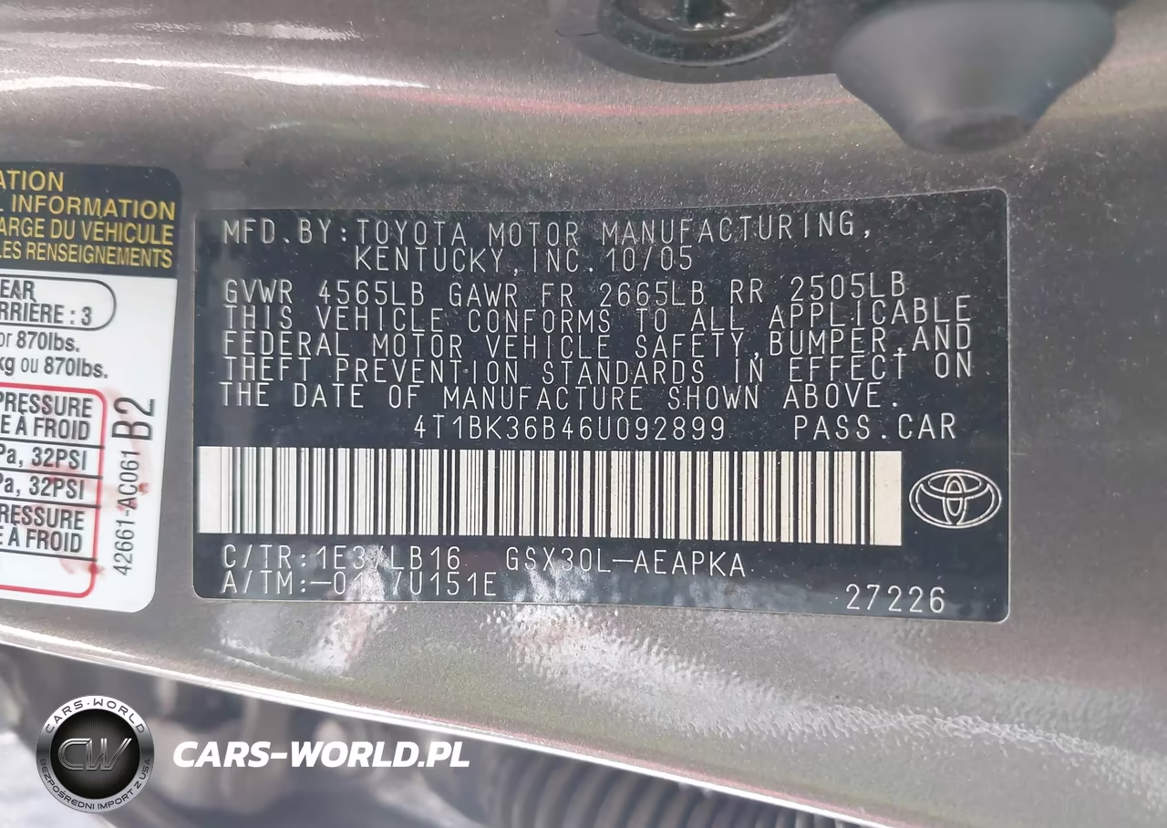 2006 Toyota Avalon Limited VIN:4T1BK36B46U092899 - 9