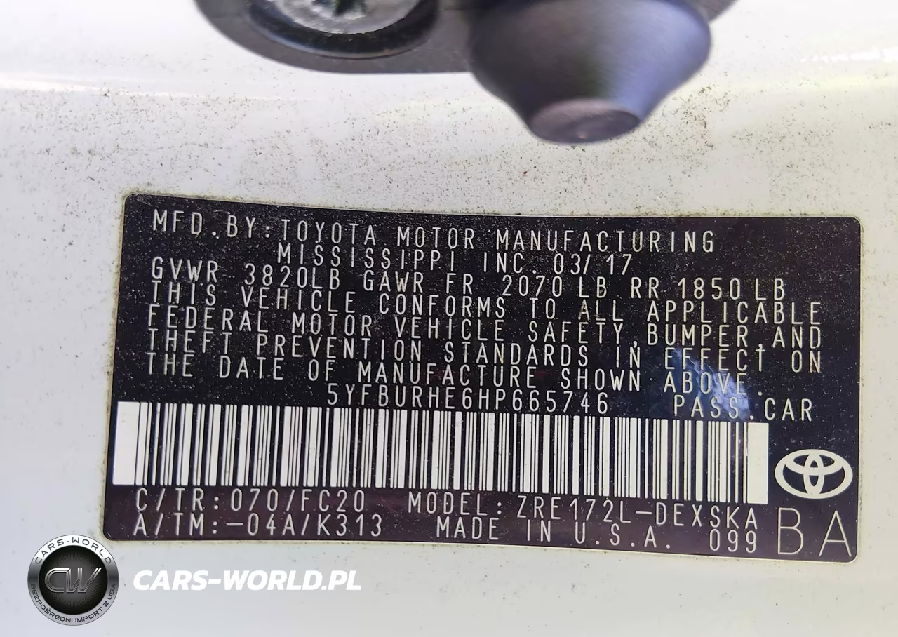 2017 Toyota Corolla Se VIN:5YFBURHE6HP665746 - 9