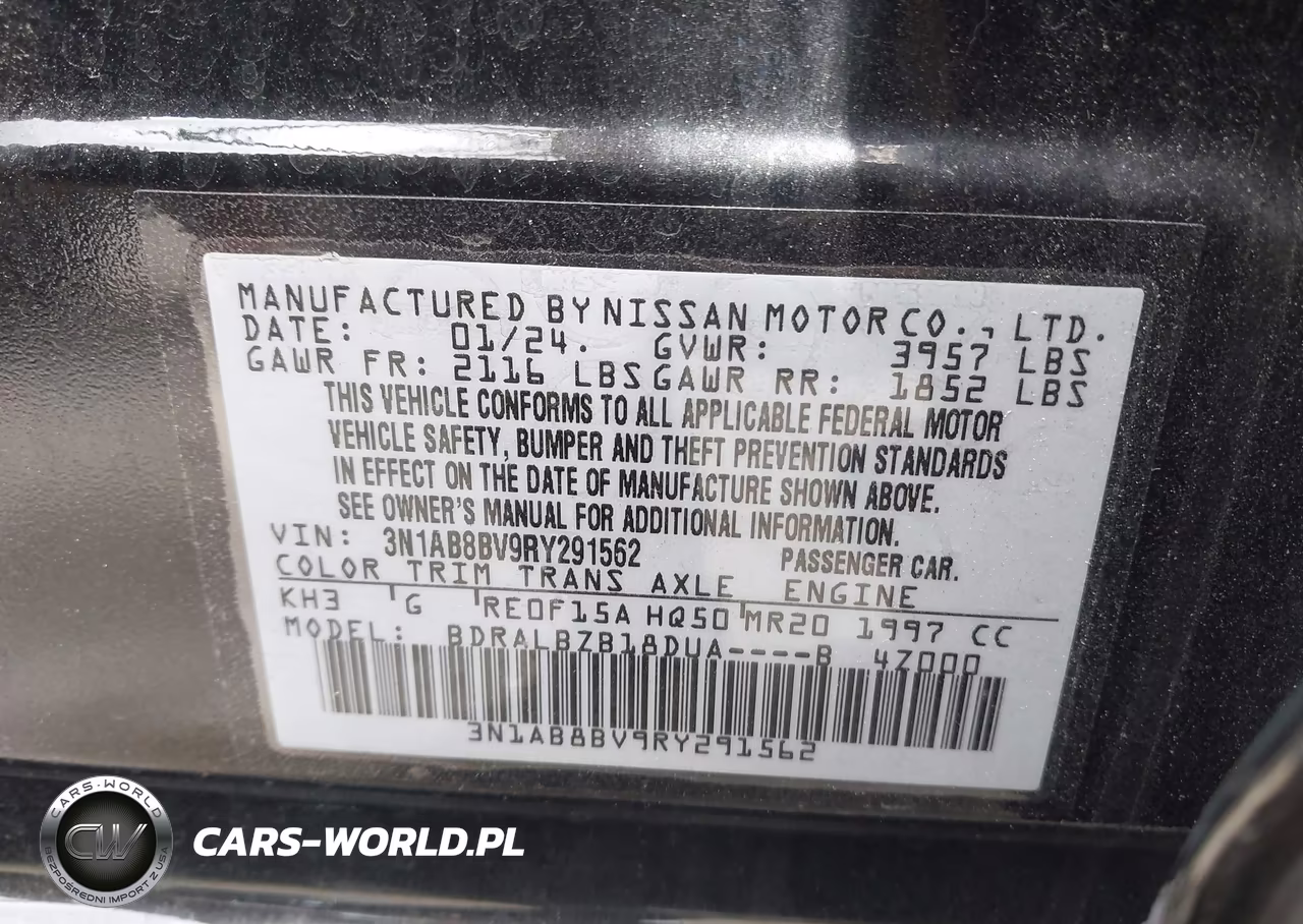 2024 Nissan Sentra S Xtronic Cvt VIN:3N1AB8BV9RY291562 - 9
