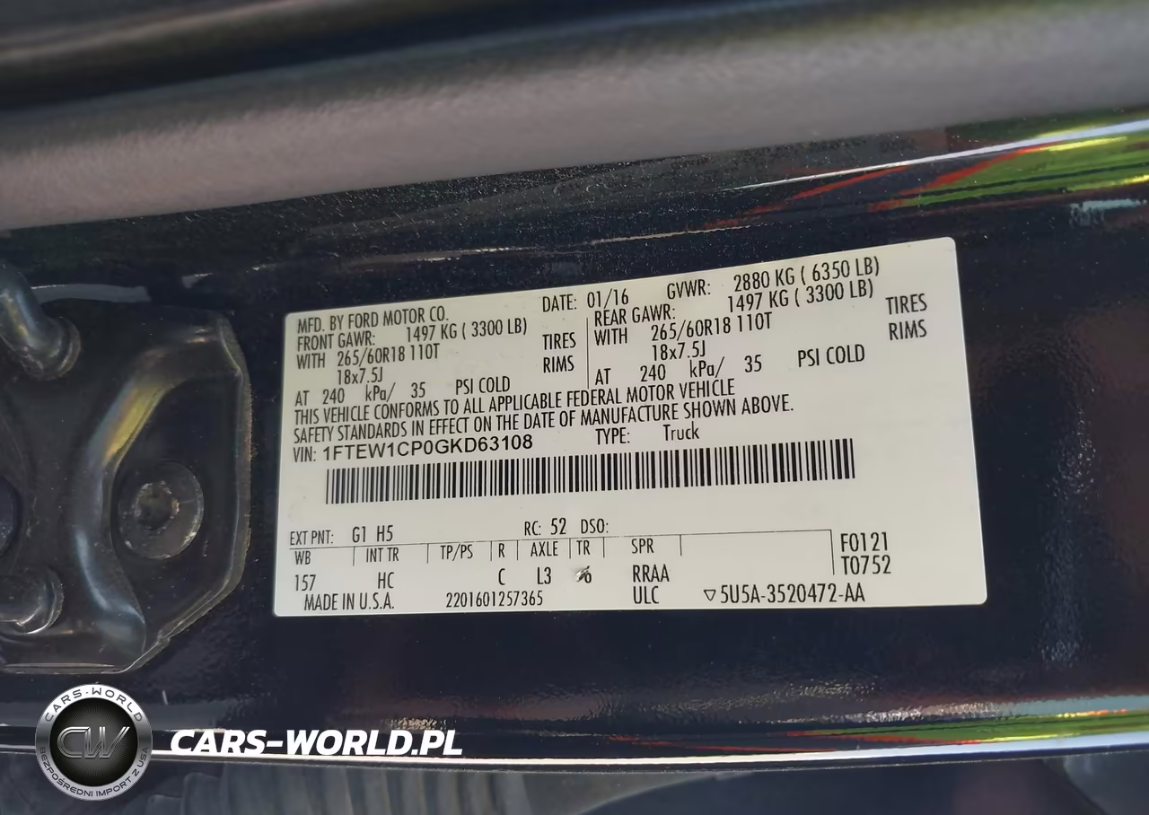 2016 Ford F-150 Lariat VIN:1FTEW1CP0GKD63108 - 9