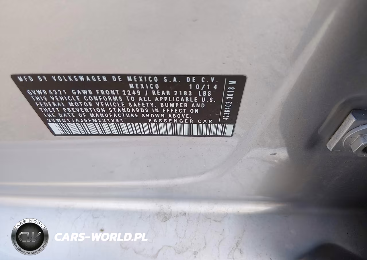 2015 Volkswagen Jetta 1.8T Se VIN:3VWD17AJ6FM231891 - 9