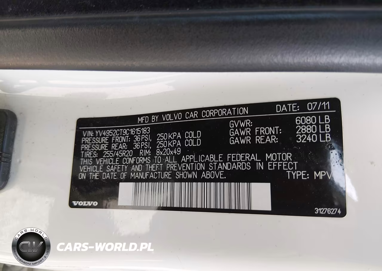 2012 Volvo Xc90 3.2 R-Design-3.2 R-Design Platinum-3.2 R-Design Premier Plus VIN:YV4952CT9C1615183 - 9