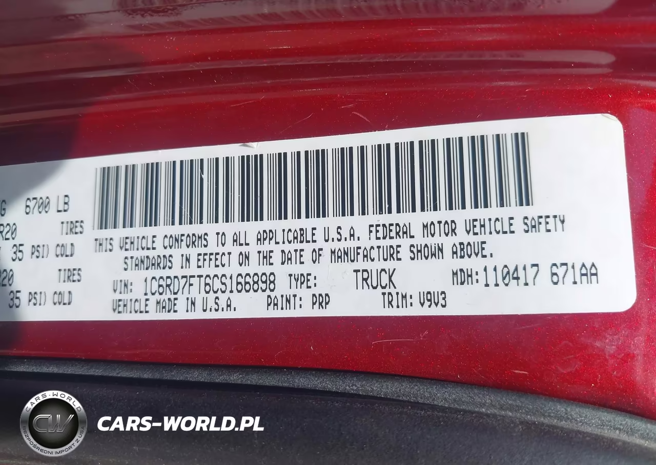 2012 Ram 1500 St VIN:1C6RD7FT6CS166898 - 9