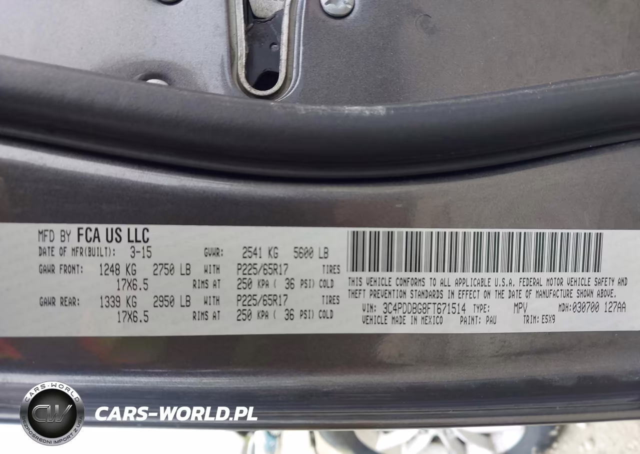2015 Dodge Journey Sxt VIN:3C4PDDBG8FT671514 - 9