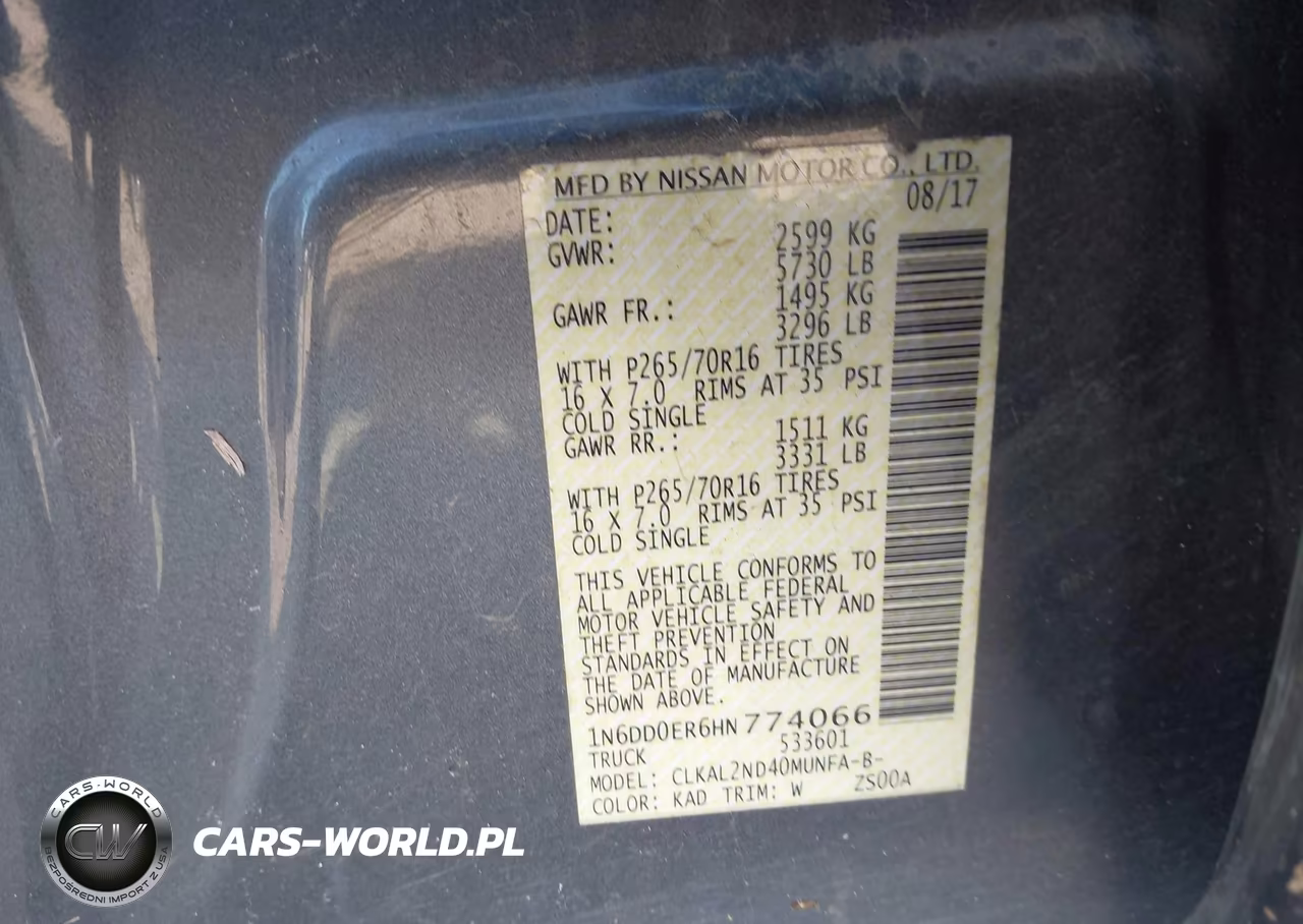 2017 Nissan Frontier Sv VIN:1N6DD0ER6HN774066 - 9