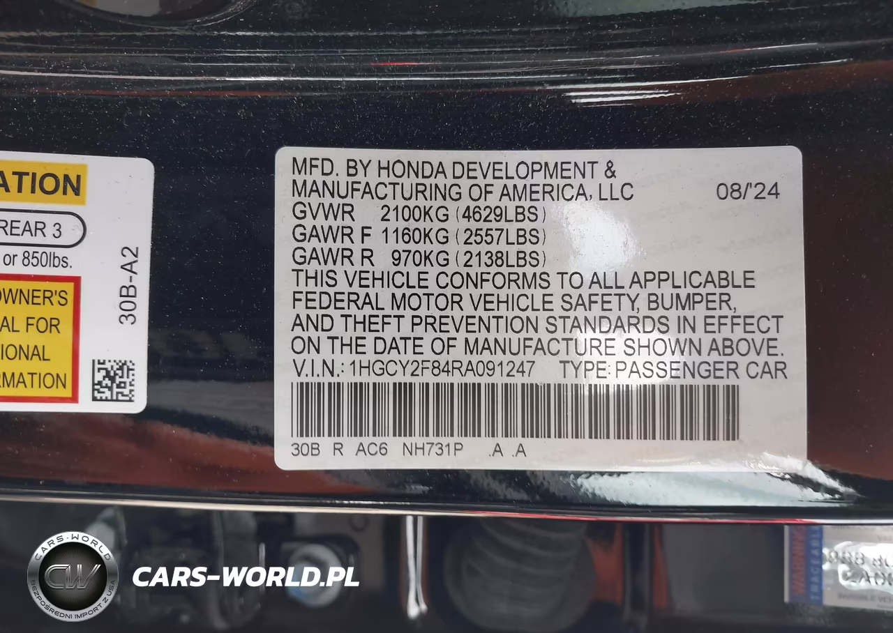 2024 Honda Accord Hybrid Touring VIN:1HGCY2F84RA091247 - 9