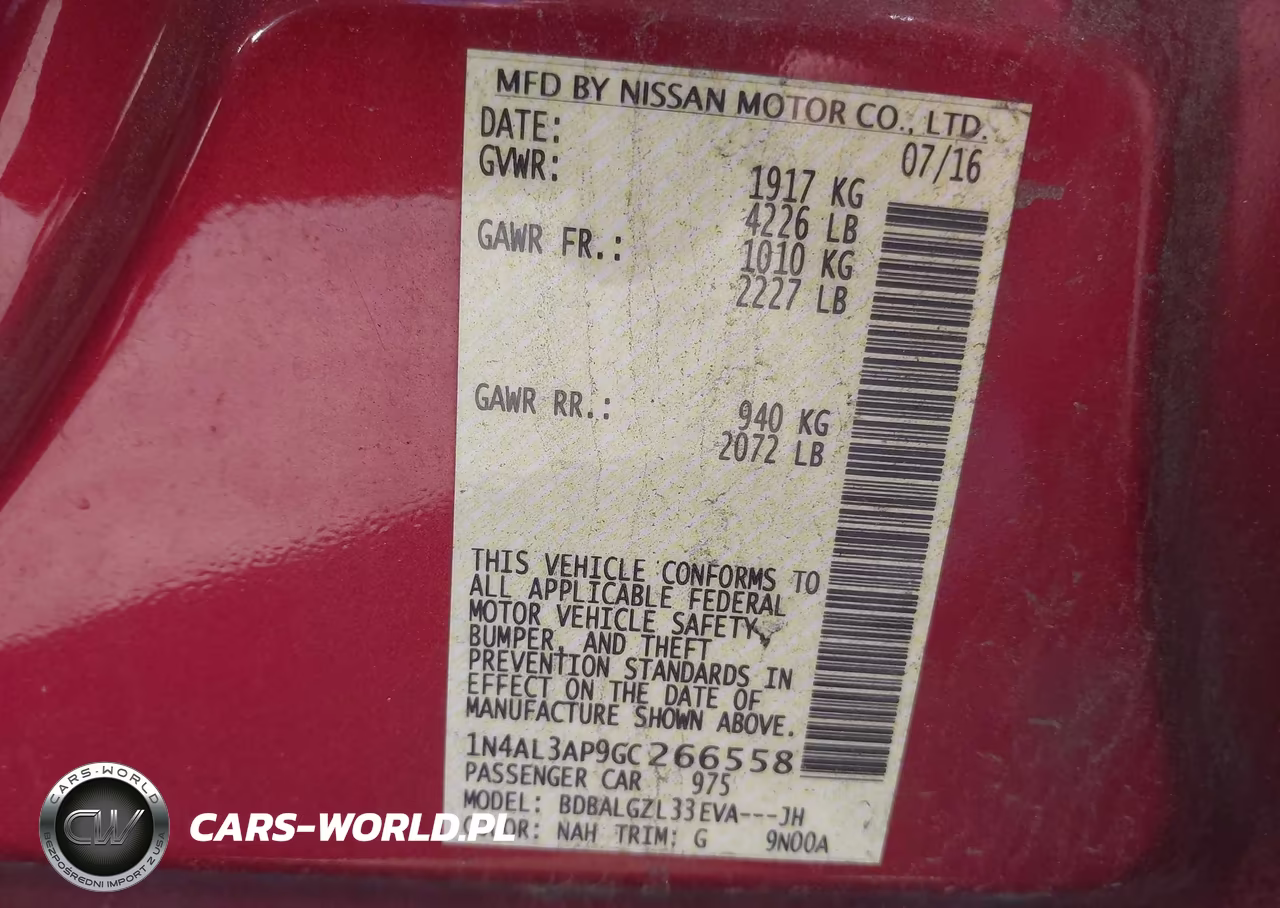 2016 Nissan Altima 2.5 S VIN:1N4AL3AP9GC266558 - 9