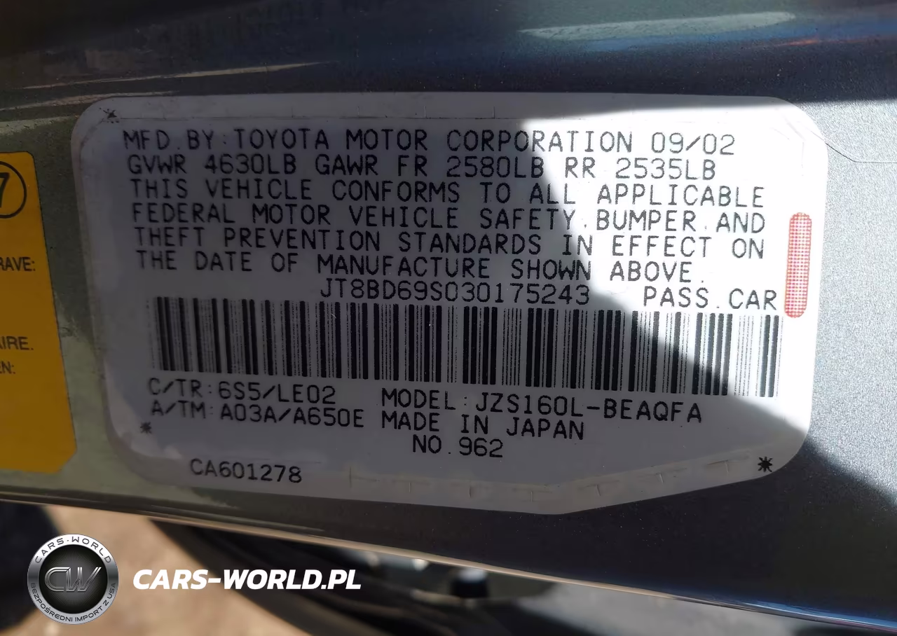 2003 Lexus Gs 300 VIN:JT8BD69S030175243 - 9