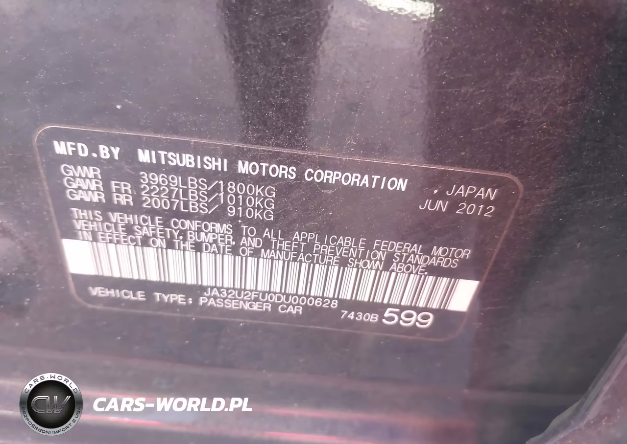 2013 Mitsubishi Lancer Es VIN:JA32U2FU0DU000628 - 9