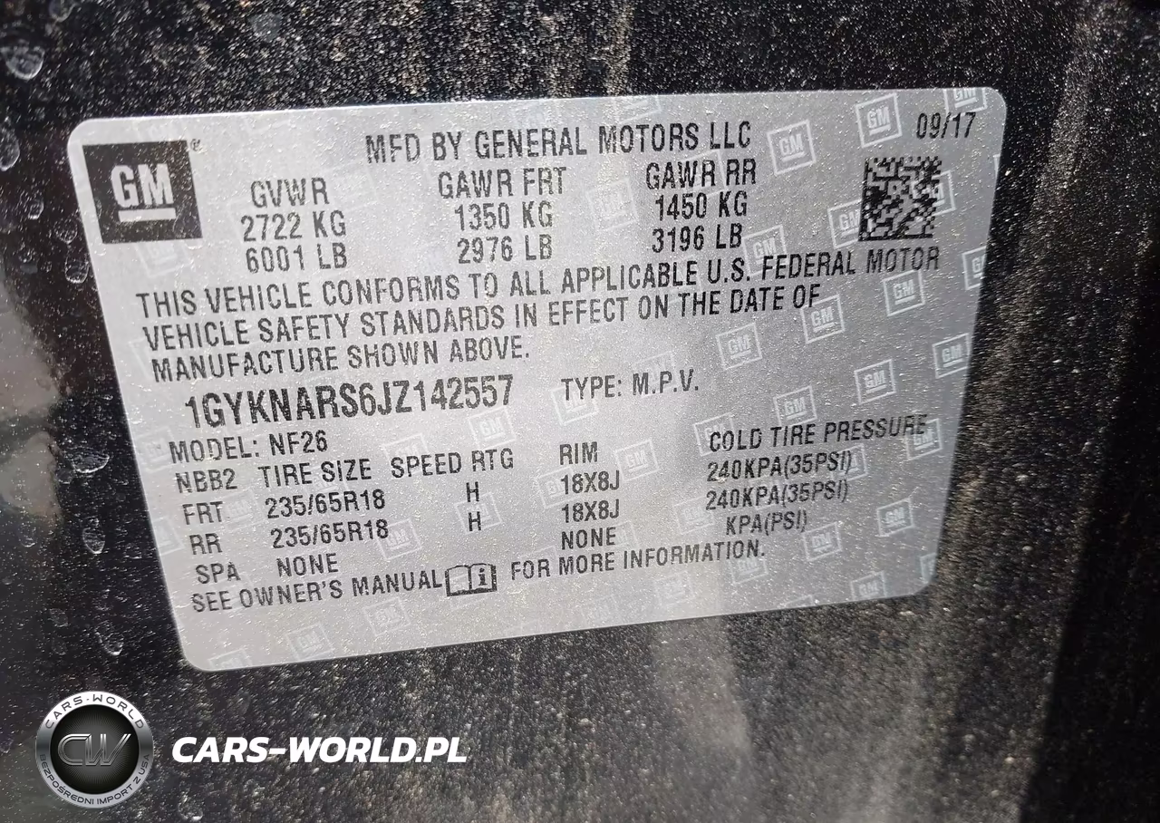 2018 Cadillac Xt5 Standard VIN:1GYKNARS6JZ142557 - 9