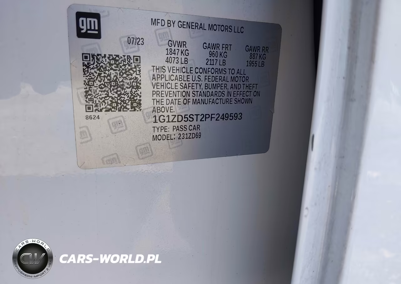 2023 Chevrolet Malibu Fwd 1Lt VIN:1G1ZD5ST2PF249593 - 9