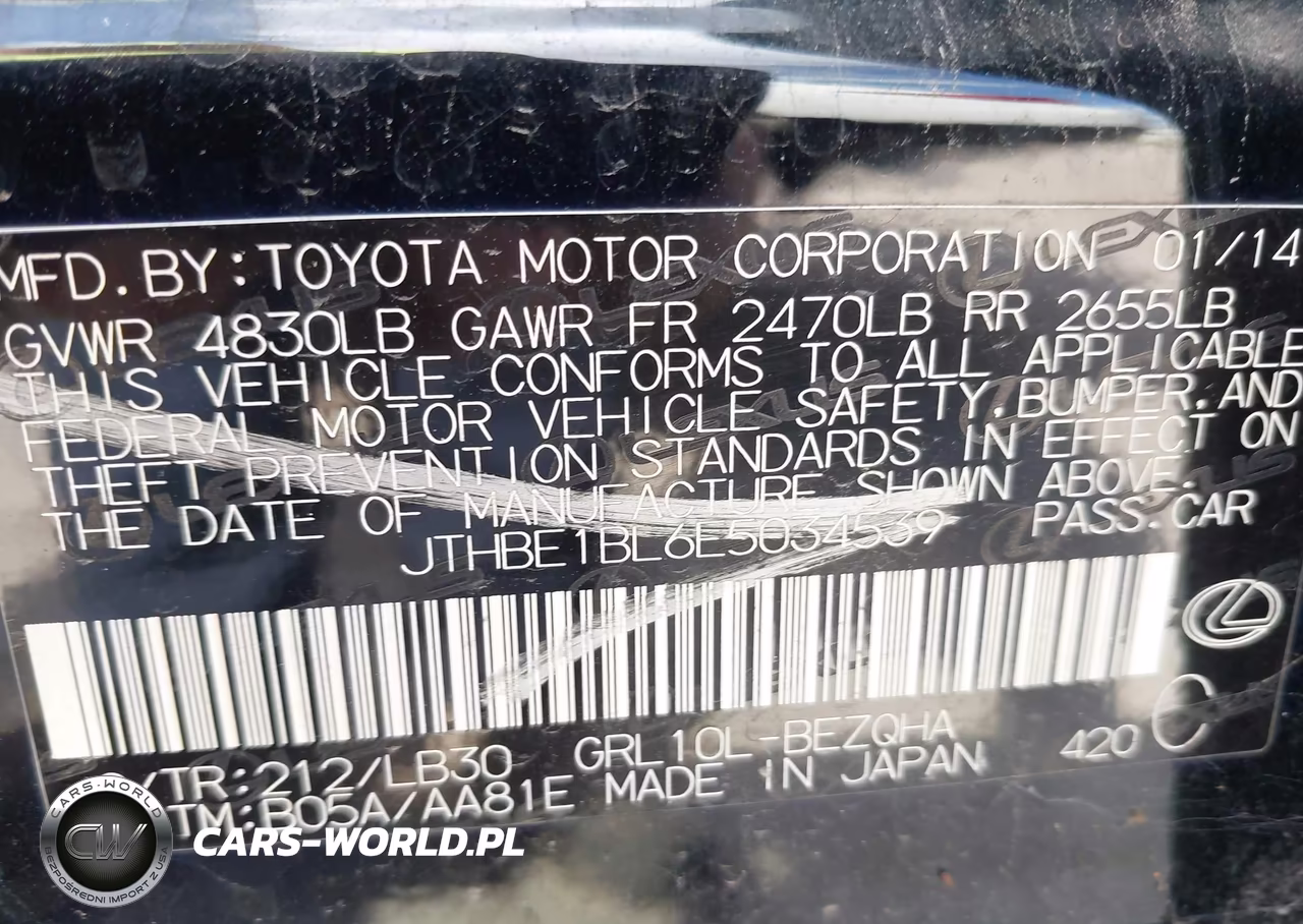 2014 Lexus Gs 350 VIN:JTHBE1BL6E5034539 - 9