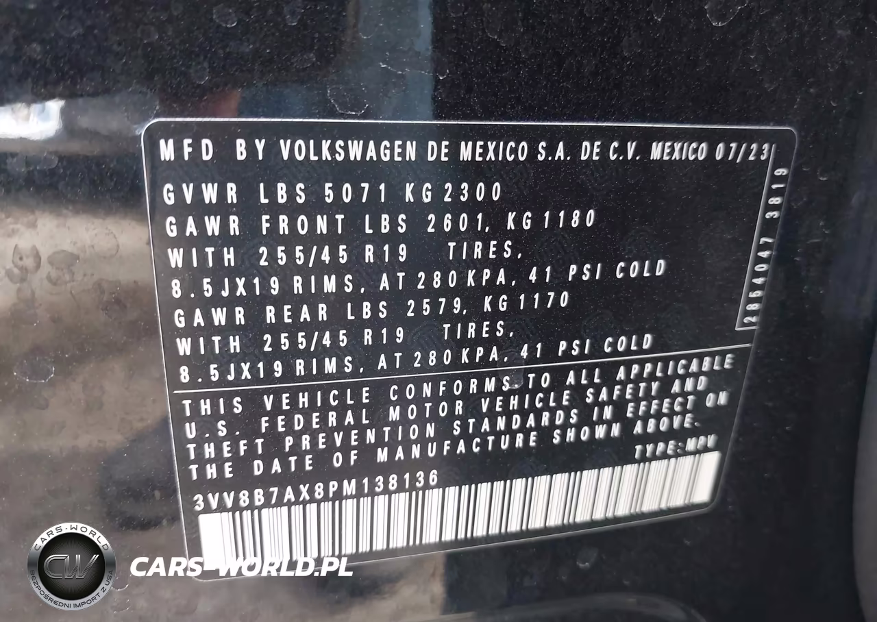 2023 Volkswagen Tiguan 2.0T Se R-Line Black VIN:3VV8B7AX8PM138136 - 9