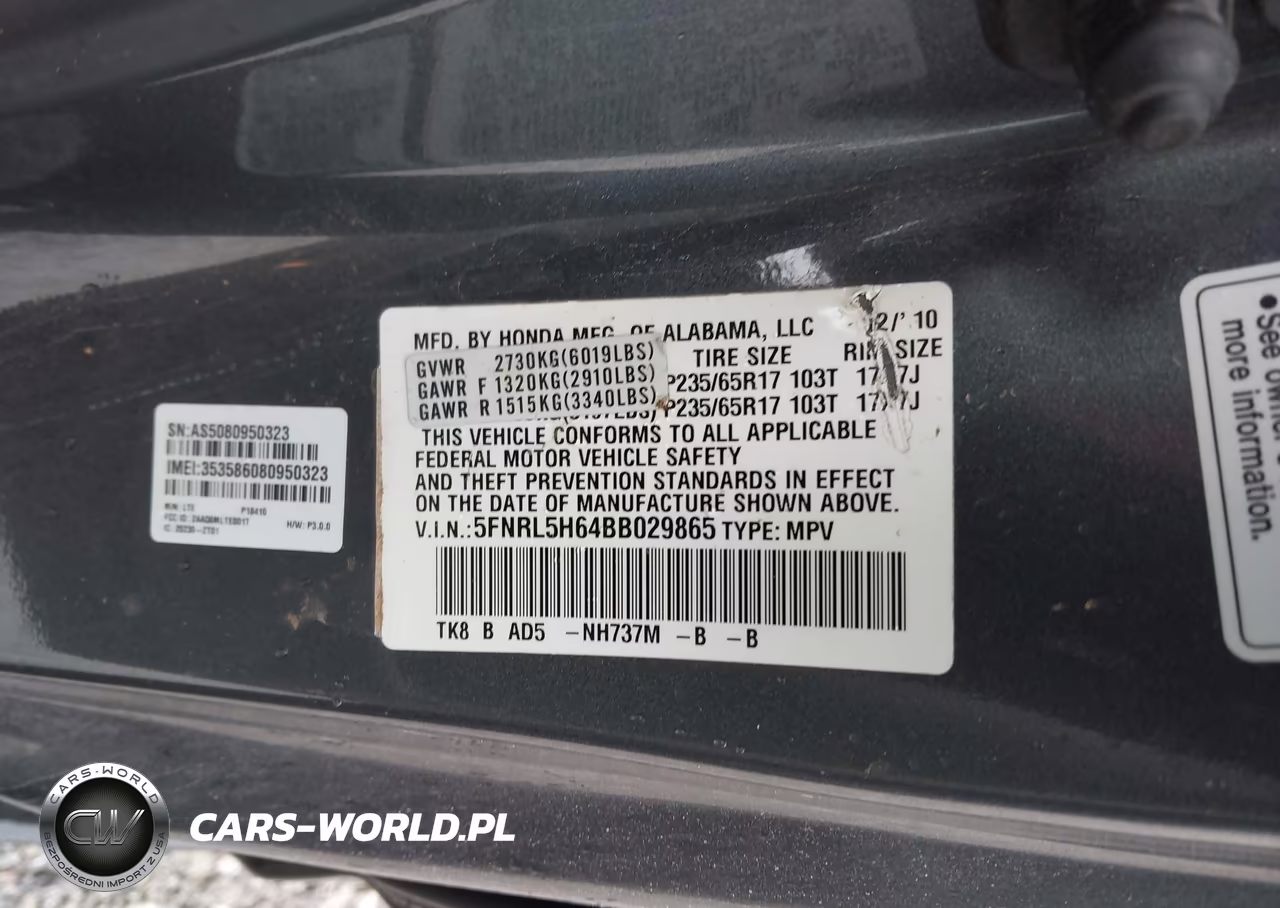 2011 Honda Odyssey Ex-L VIN:5FNRL5H64BB029865 - 9