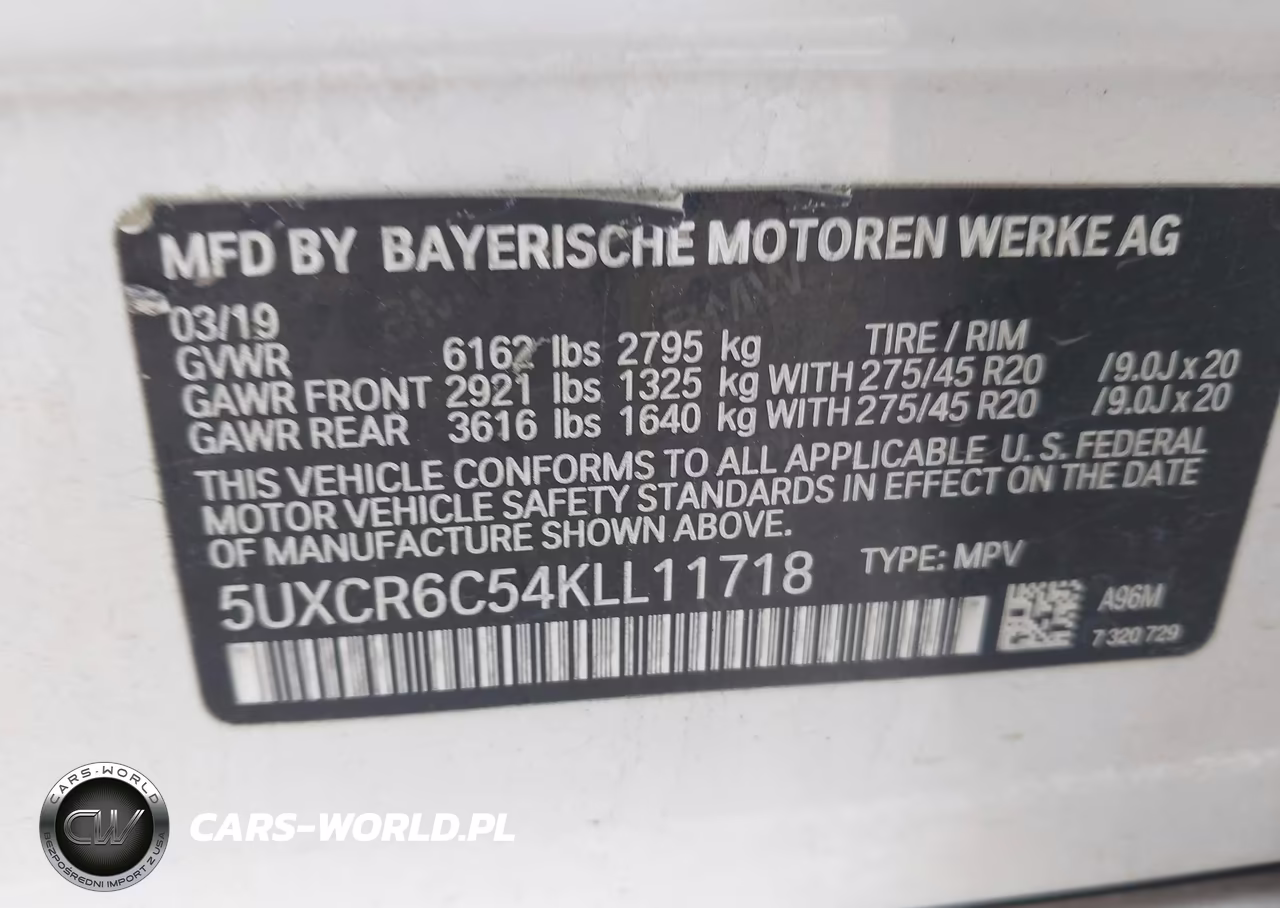 2019 BMW X5 xDrive40I VIN:5UXCR6C54KLL11718 - 9