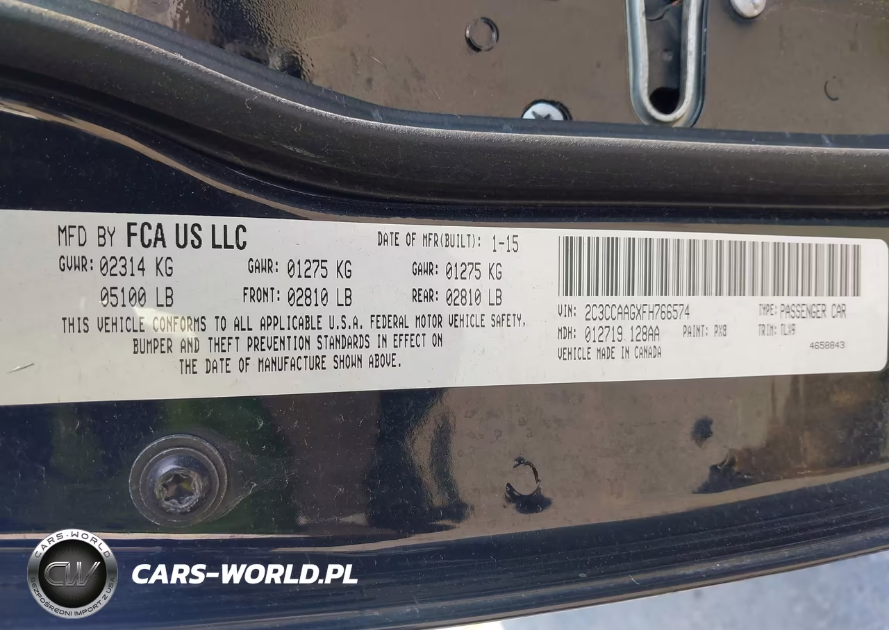 2015 Chrysler 300 Limited VIN:2C3CCAAGXFH766574 - 9