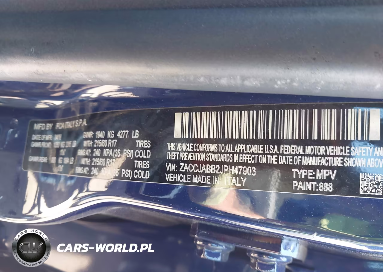 2018 Jeep Renegade Latitude Fwd VIN:ZACCJABB2JPH47903 - 9