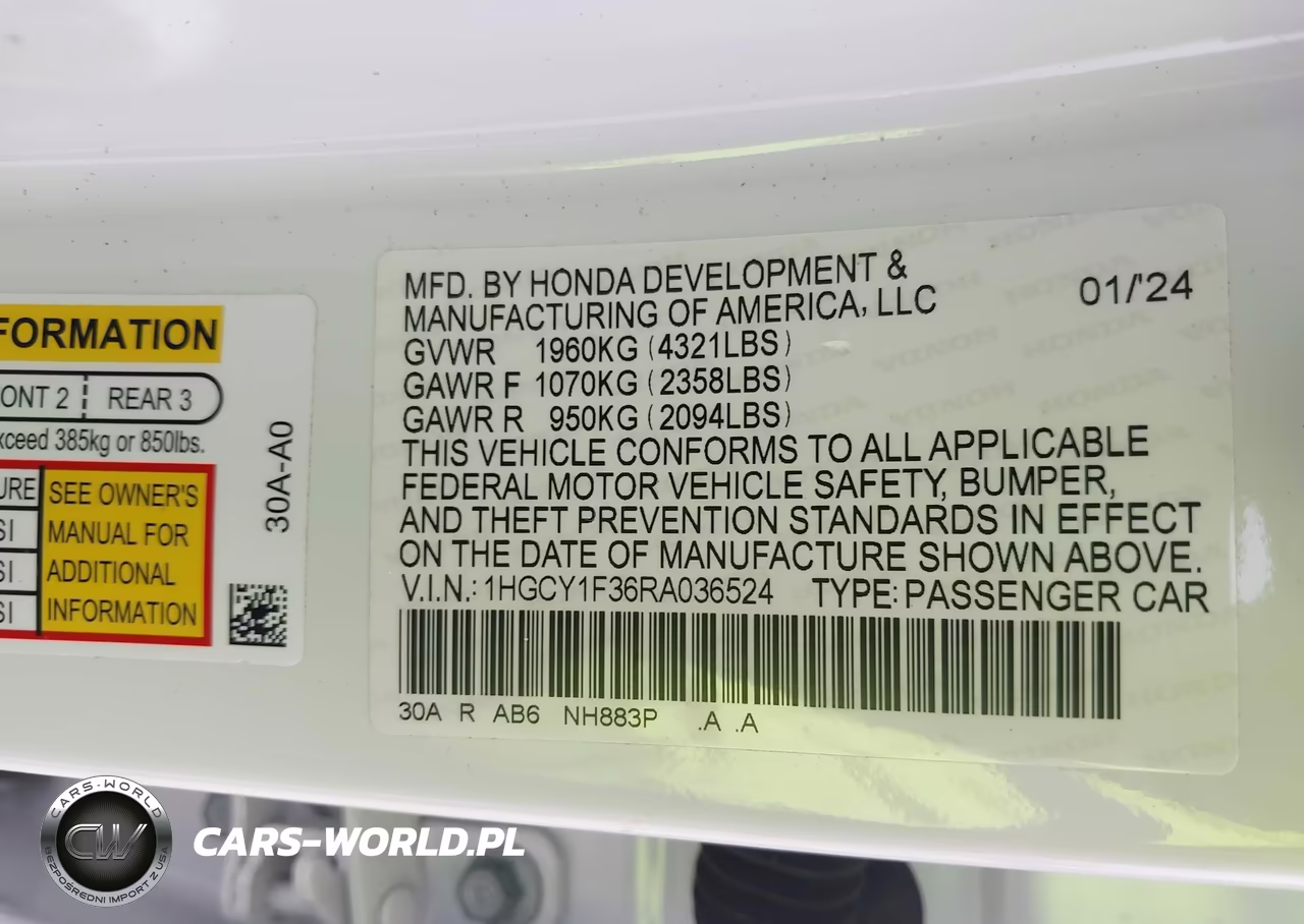 2024 Honda Accord Ex VIN:1HGCY1F36RA036524 - 9