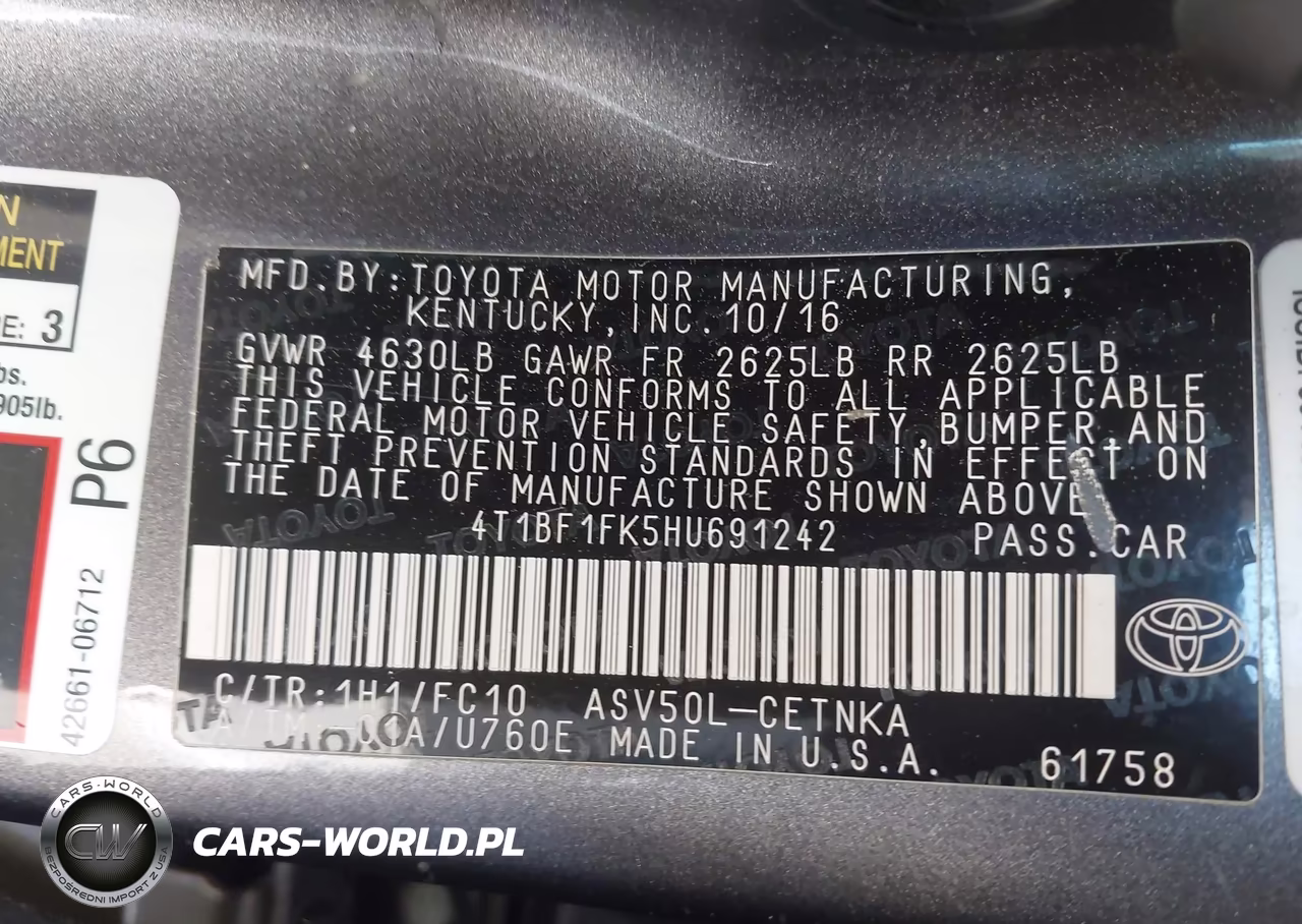 2017 Toyota Camry Le VIN:4T1BF1FK5HU691242 - 9