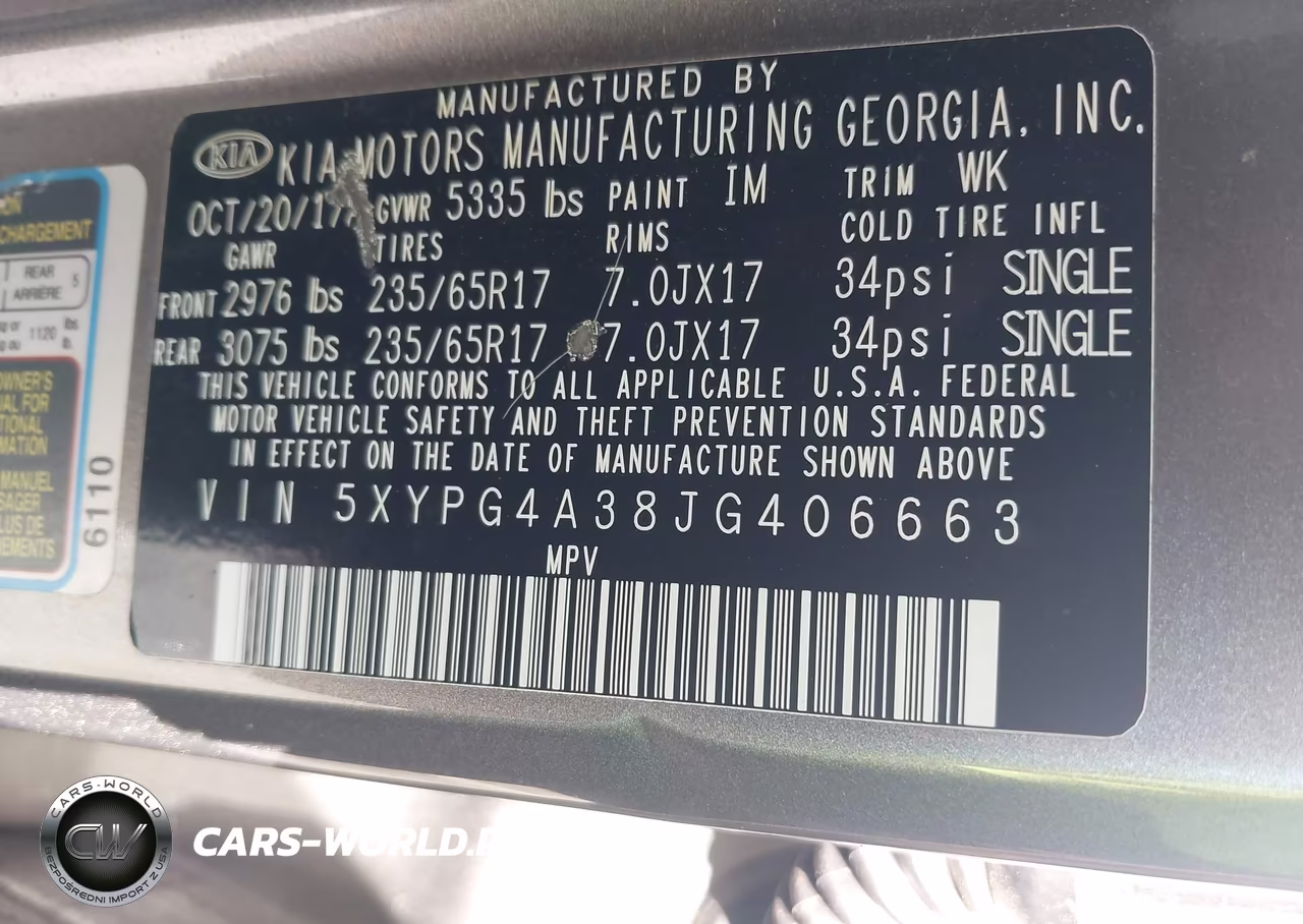 2018 Kia Sorento 2.4L Lx VIN:5XYPG4A38JG406663 - 9