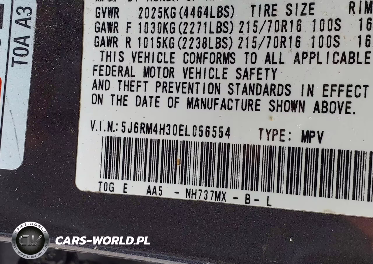 2014 Honda Cr-V Lx VIN:5J6RM4H30EL056554 - 9