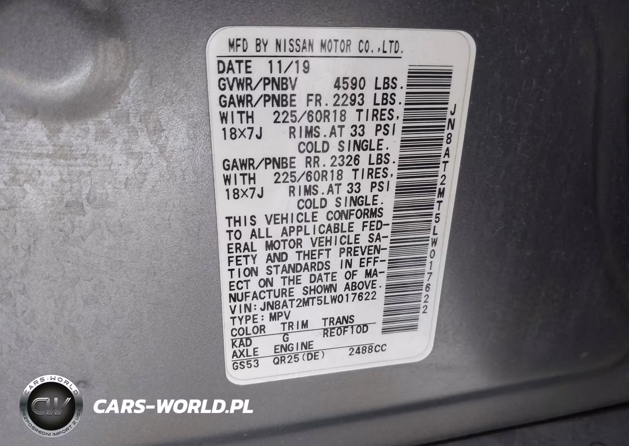 2020 Nissan Rogue Sv Fwd VIN:JN8AT2MT5LW017622 - 9