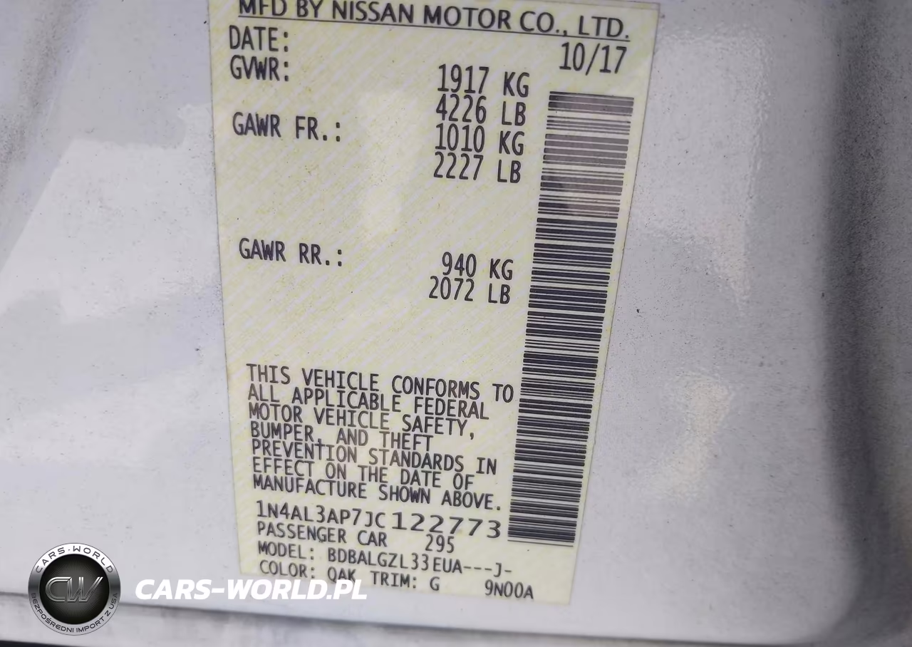 2018 Nissan Altima 2.5 S VIN:1N4AL3AP7JC122773 - 9