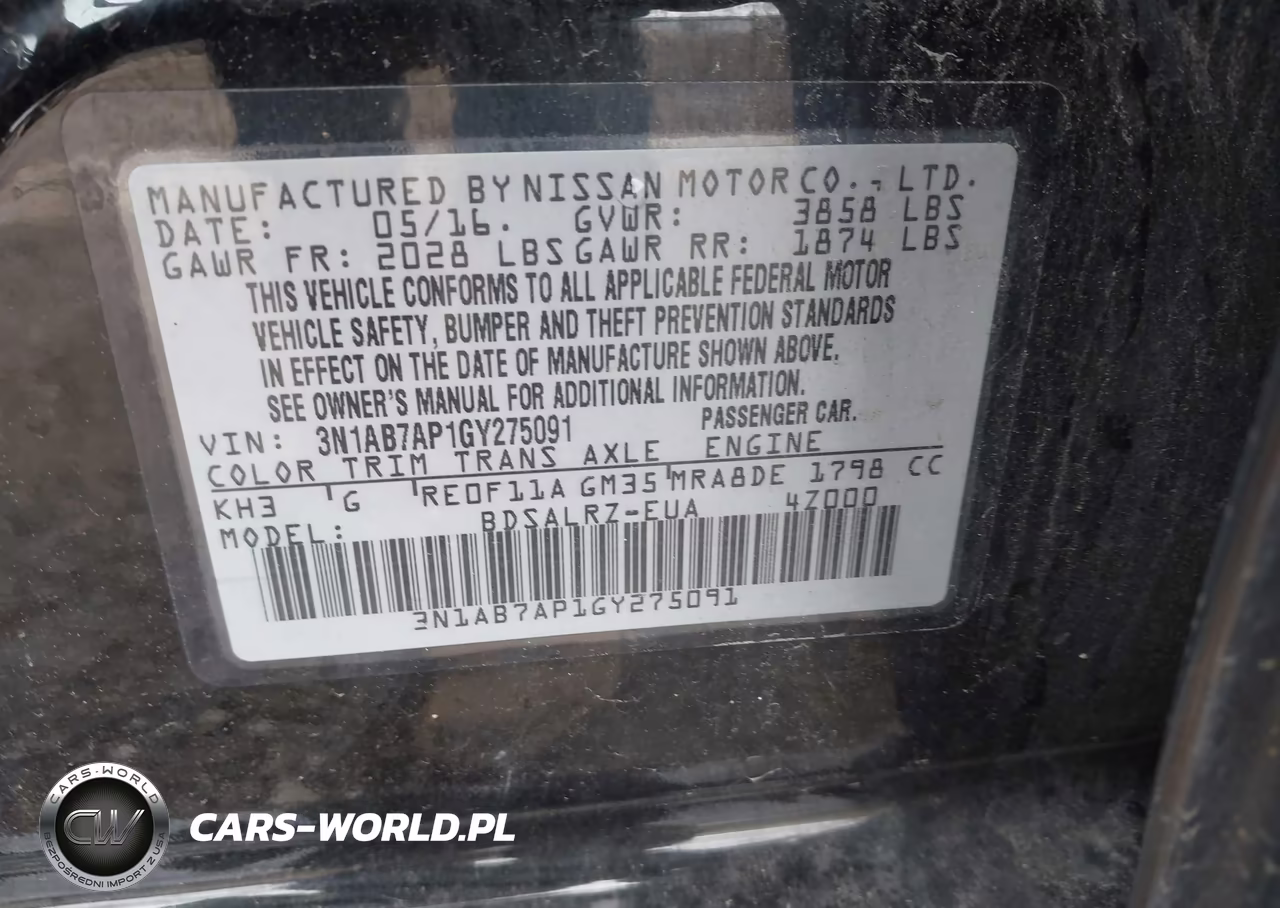2016 Nissan Sentra Fe+ S-S-Sl-Sr-Sv VIN:3N1AB7AP1GY275091 - 9