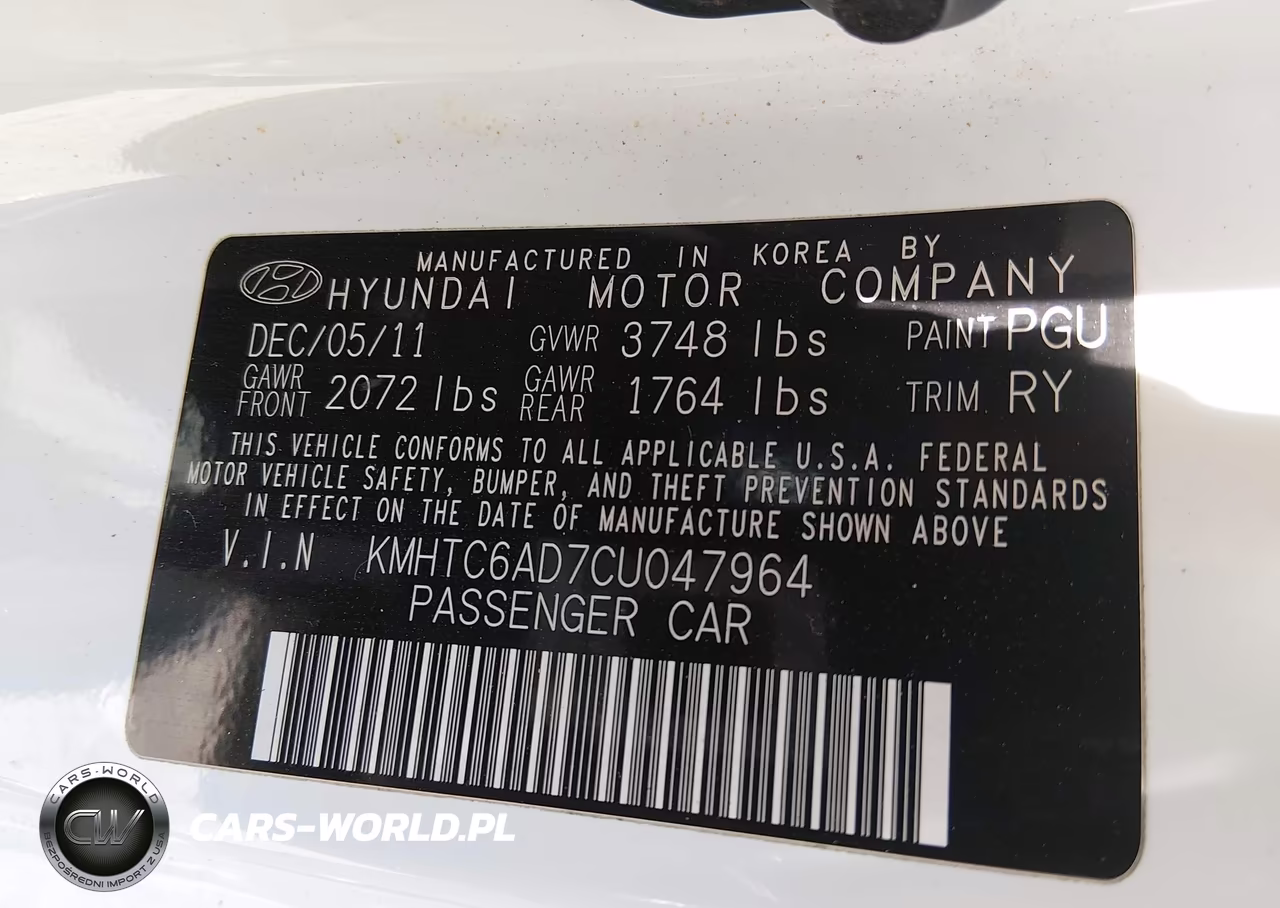 2012 Hyundai Veloster Base W-Gray VIN:KMHTC6AD7CU047964 - 9