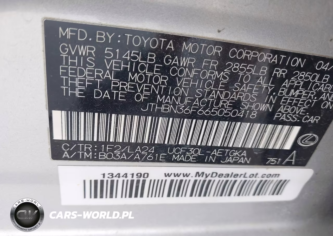 2006 Lexus Ls 430 VIN:JTHBN36F665050418 - 9