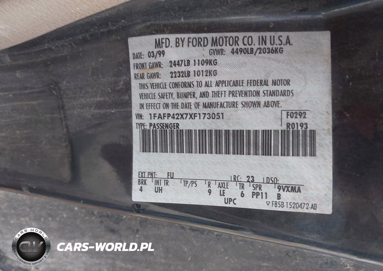 1999 Ford Mustang Gt VIN:1FAFP42X7XF173051 - 9