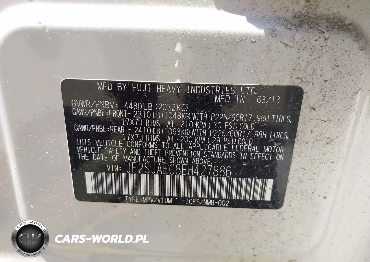 2014 Subaru Forester 2.5I Premium VIN:JF2SJAEC8EH427886 - 9