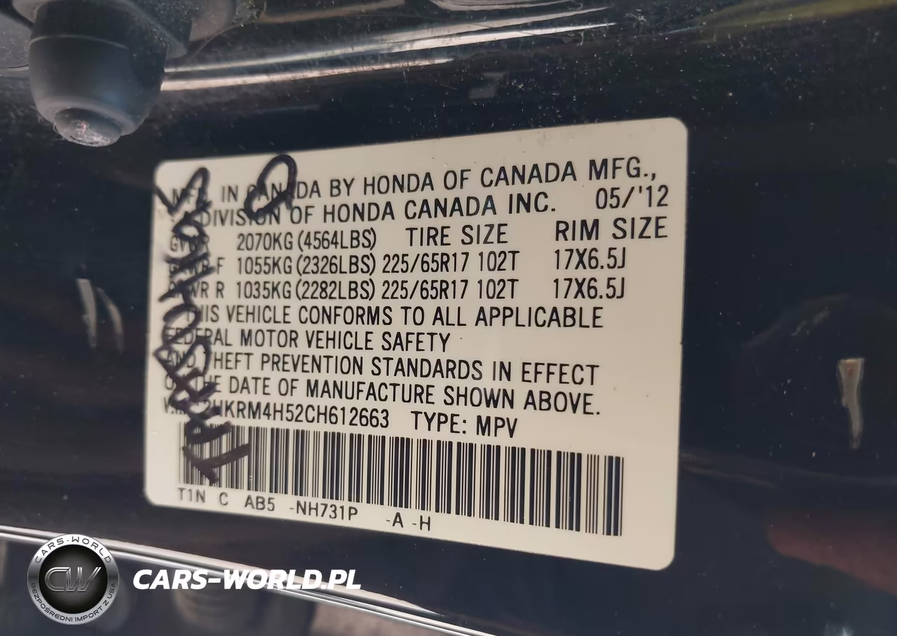 2012 Honda Cr-V Ex VIN:2HKRM4H52CH612663 - 9