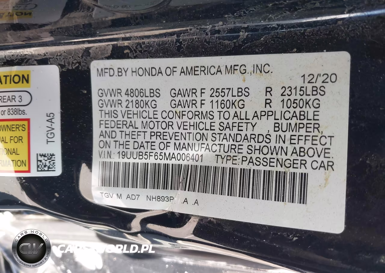 2021 Acura Tlx Advance Package VIN:19UUB5F65MA006401 - 9
