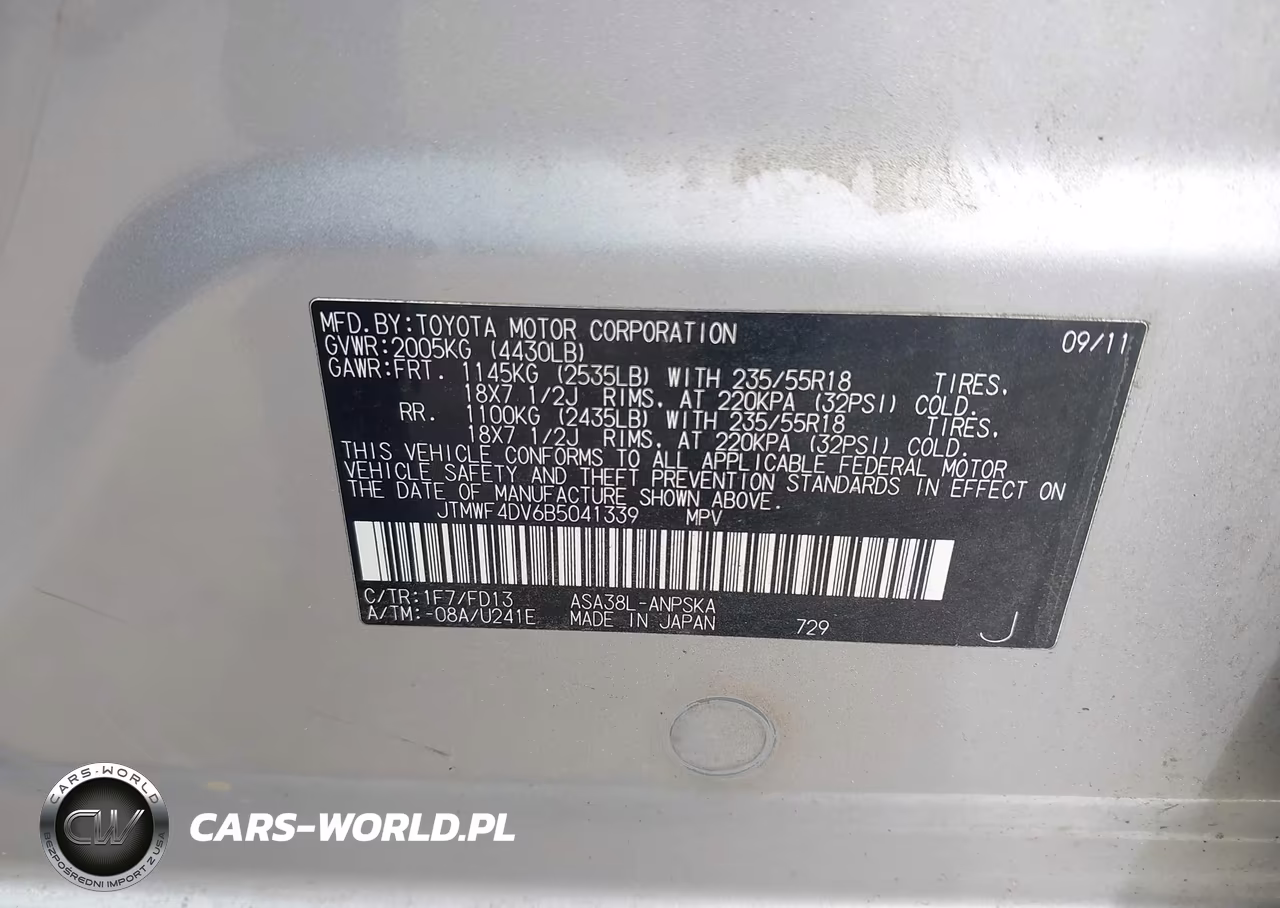 2011 Toyota Rav4 Sport VIN:JTMWF4DV6B5041339 - 9