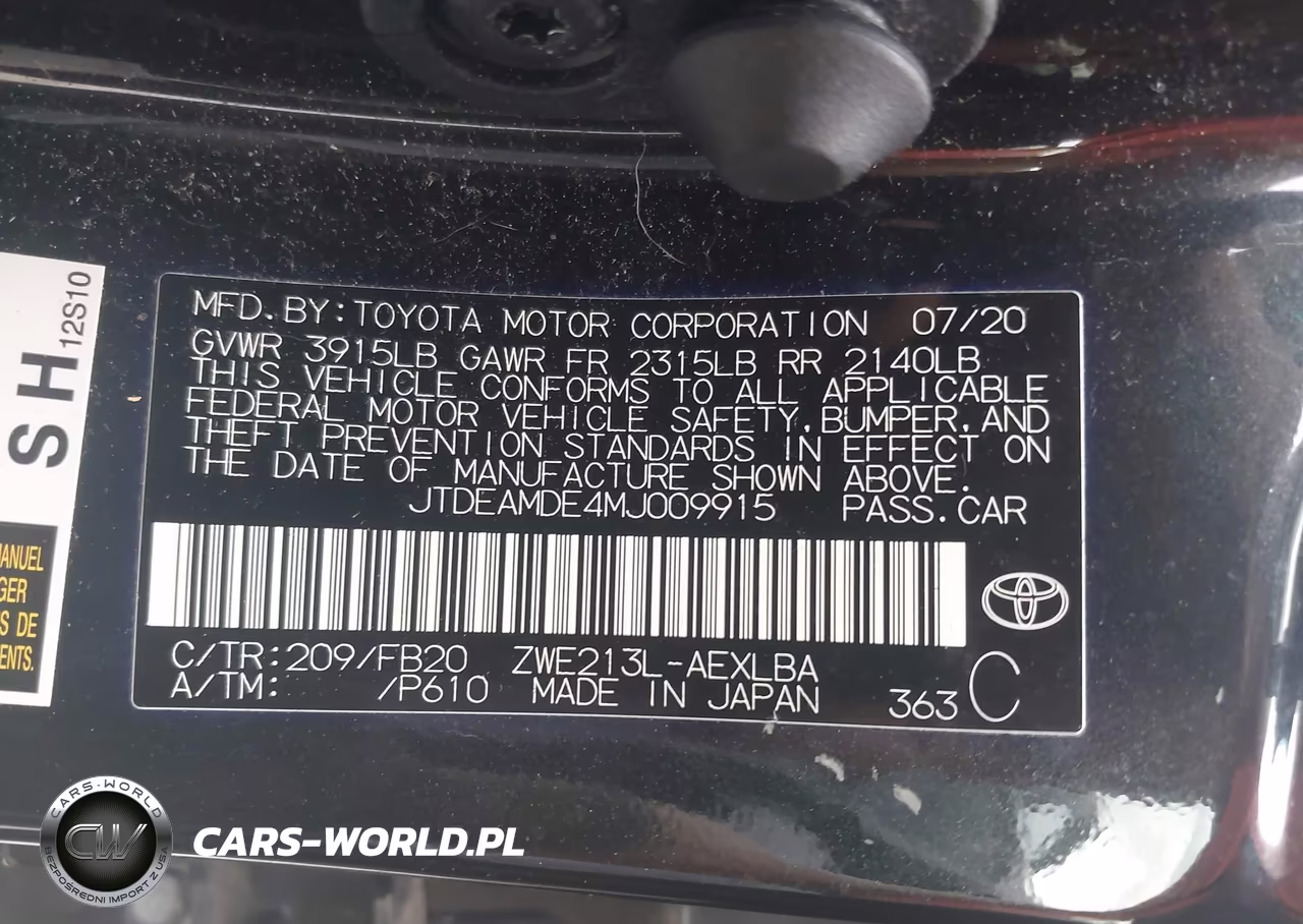 2021 Toyota Corolla Hybrid Le VIN:JTDEAMDE4MJ009915 - 9