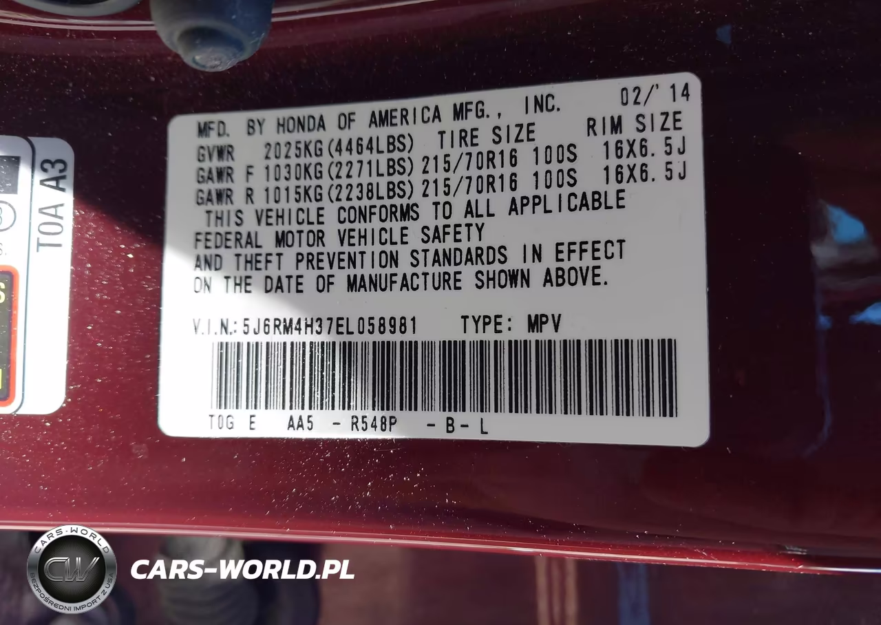 2014 Honda Cr-V Lx VIN:5J6RM4H37EL058981 - 9