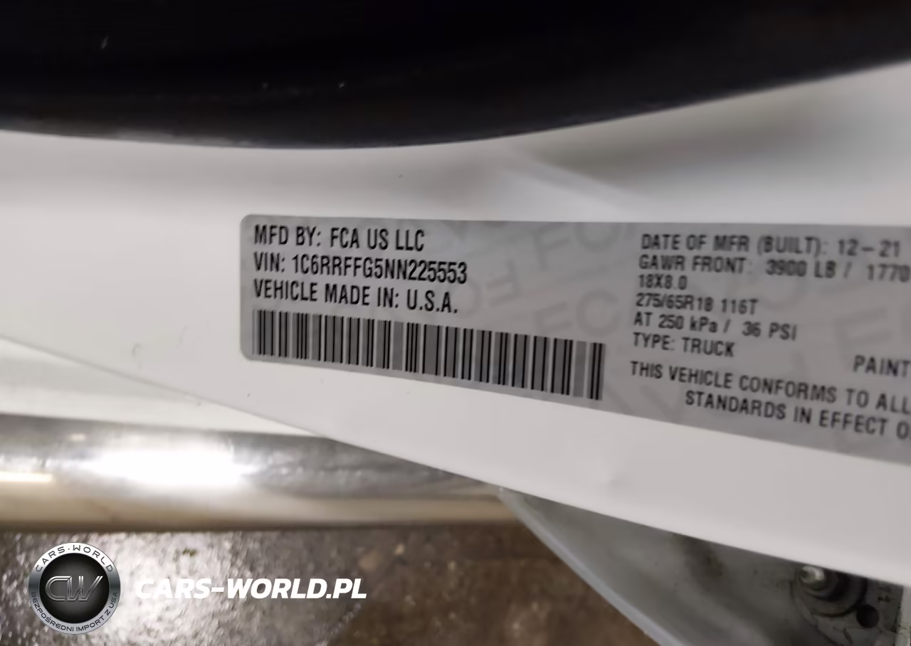 2022 Ram 1500 Big Horn 4X4 5'7 Box VIN:1C6RRFFG5NN225553 - 9
