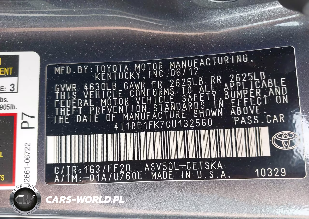2012 Toyota Camry Se VIN:4T1BF1FK7CU132560 - 9
