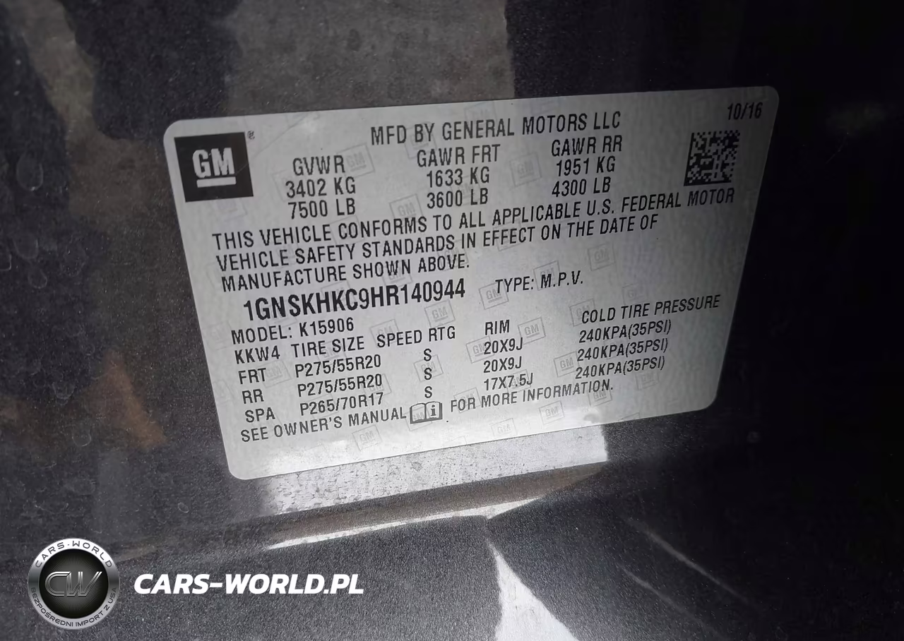 2017 Chevrolet Suburban Lt VIN:1GNSKHKC9HR140944 - 9