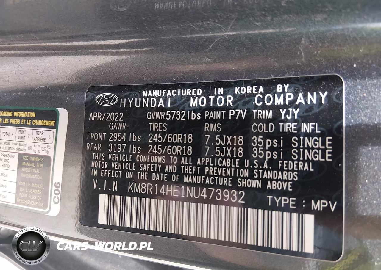 2022 Hyundai Palisade Se VIN:KM8R14HE1NU473932 - 9