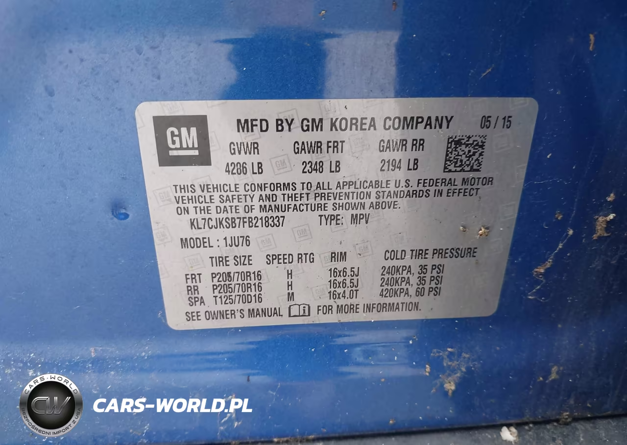 2015 Chevrolet Trax 1Ls VIN:KL7CJKSB7FB218337 - 9