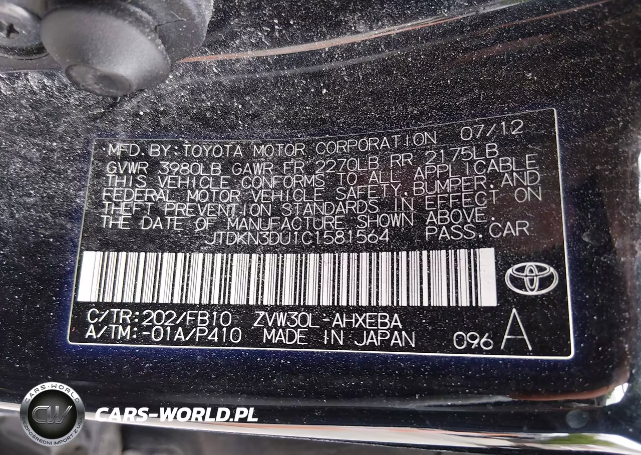 2012 Toyota Prius Three VIN:JTDKN3DU1C1581564 - 9