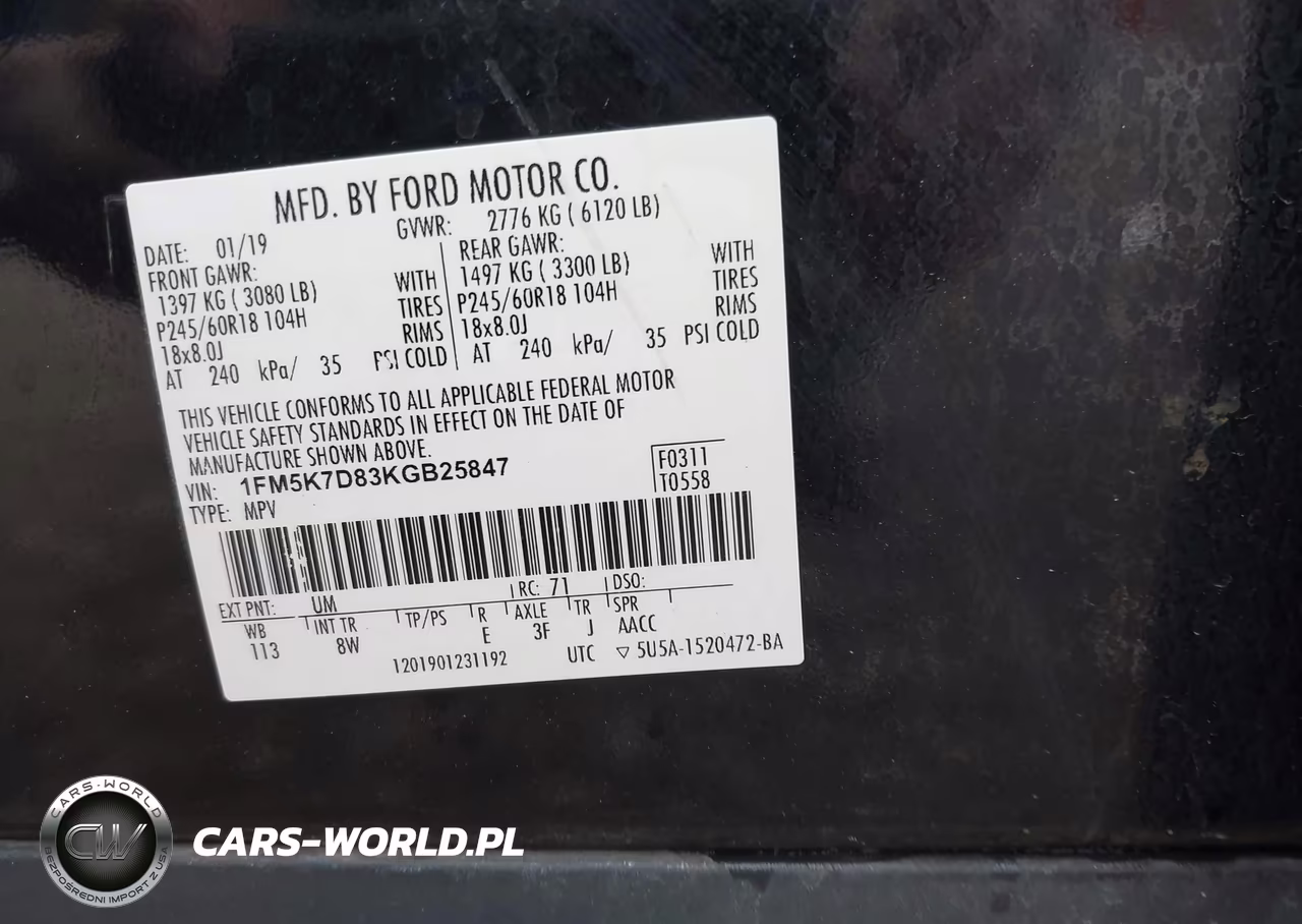 2019 Ford Explorer Xlt VIN:1FM5K7D83KGB25847 - 9