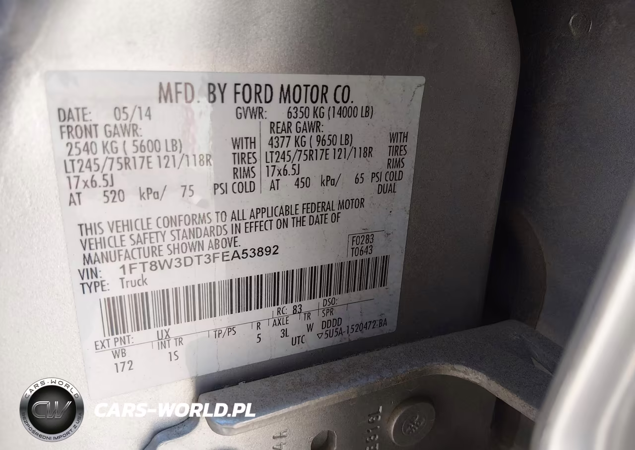 2015 Ford F-350 Xl VIN:1FT8W3DT3FEA53892 - 9