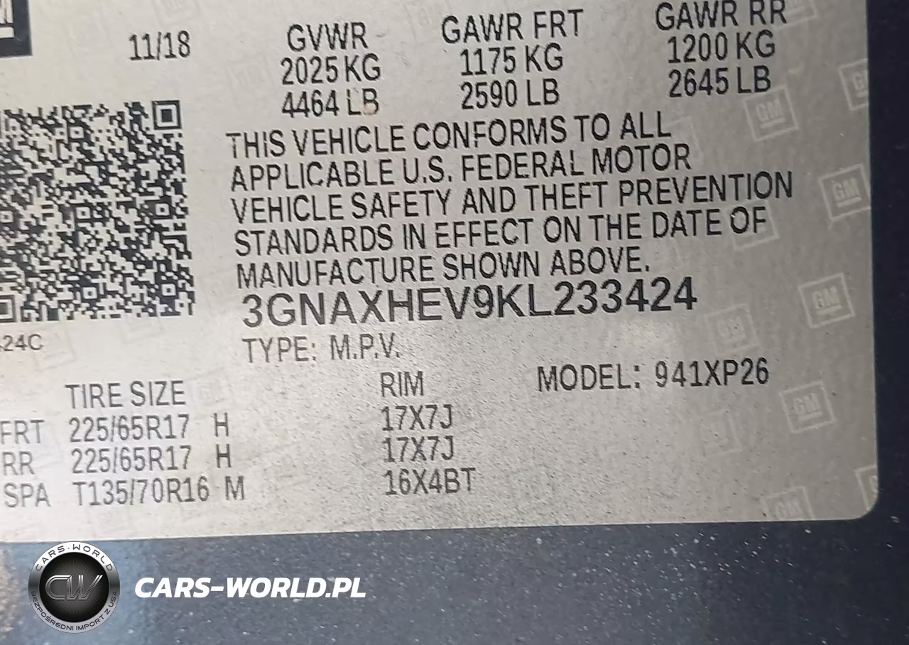 2019 Chevrolet Equinox Ls VIN:3GNAXHEV9KL233424 - 9