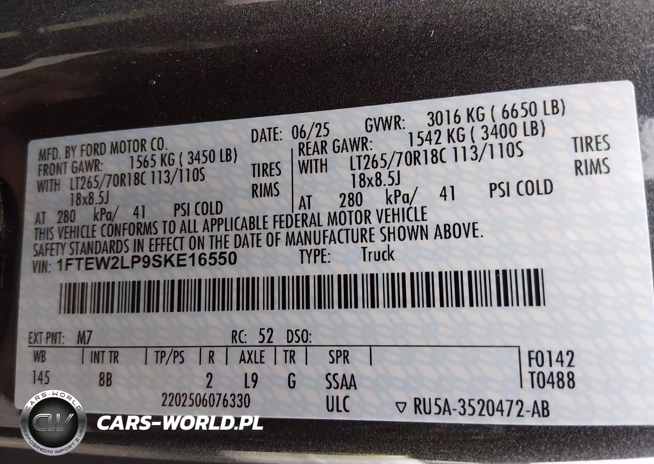 2025 Ford F-150 Stx VIN:1FTEW2LP9SKE16550 - 9