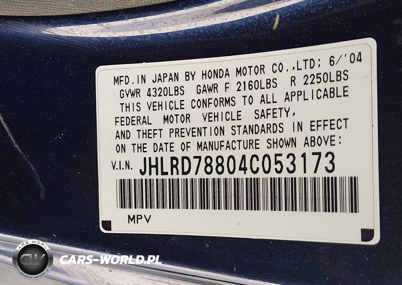 2004 Honda Cr-V Ex VIN:JHLRD78804C053173 - 9